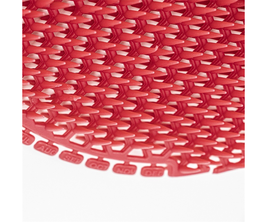 Fresh Products Slant7 Red Urinal Screen (7.38 in. x 7 in. x .69 in., 5/Box, 6 Boxes/Case)